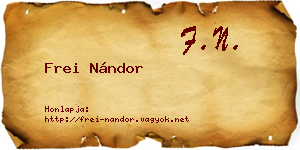Frei Nándor névjegykártya